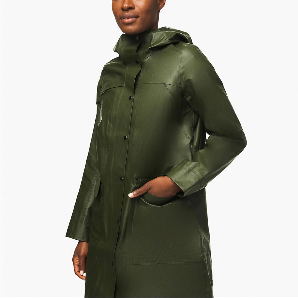 Lululemon Into The Drizzle Rain Jacket Green NWT - Picture 4 of 7